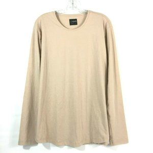 Cuts Clothing Mens Curve Hem Long Sleeve T Shirt XL Mountain Beige